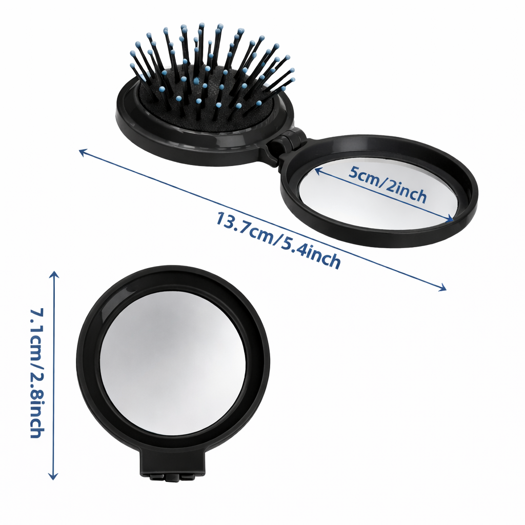 Mini miroir brosse pliable Noir - SBM by Maria – Image 4