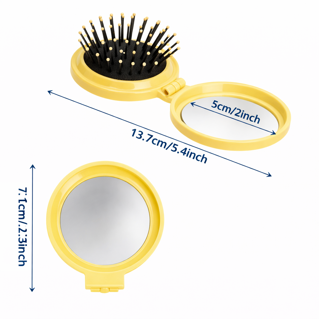 Mini miroir brosse pliable jaune -SBM by Maria – Image 4