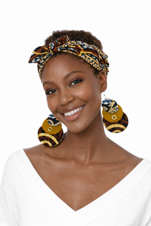 Parure cheveux et bijou en pagne