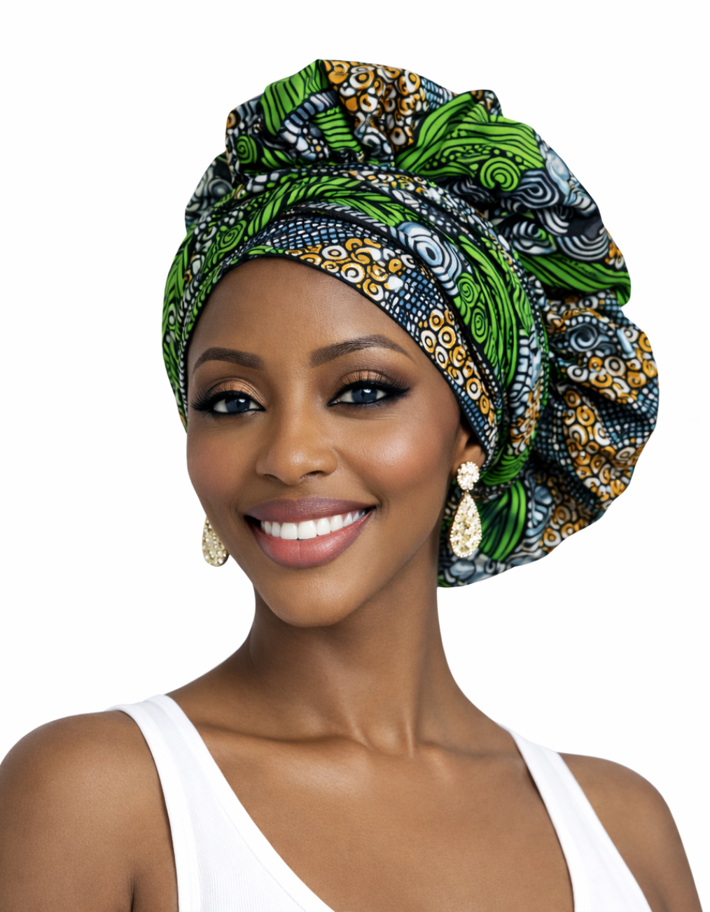 Bonnet foulard Wax avec élastique – Image 5