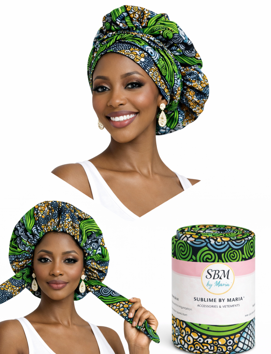 Bonnet foulard Wax avec élastique