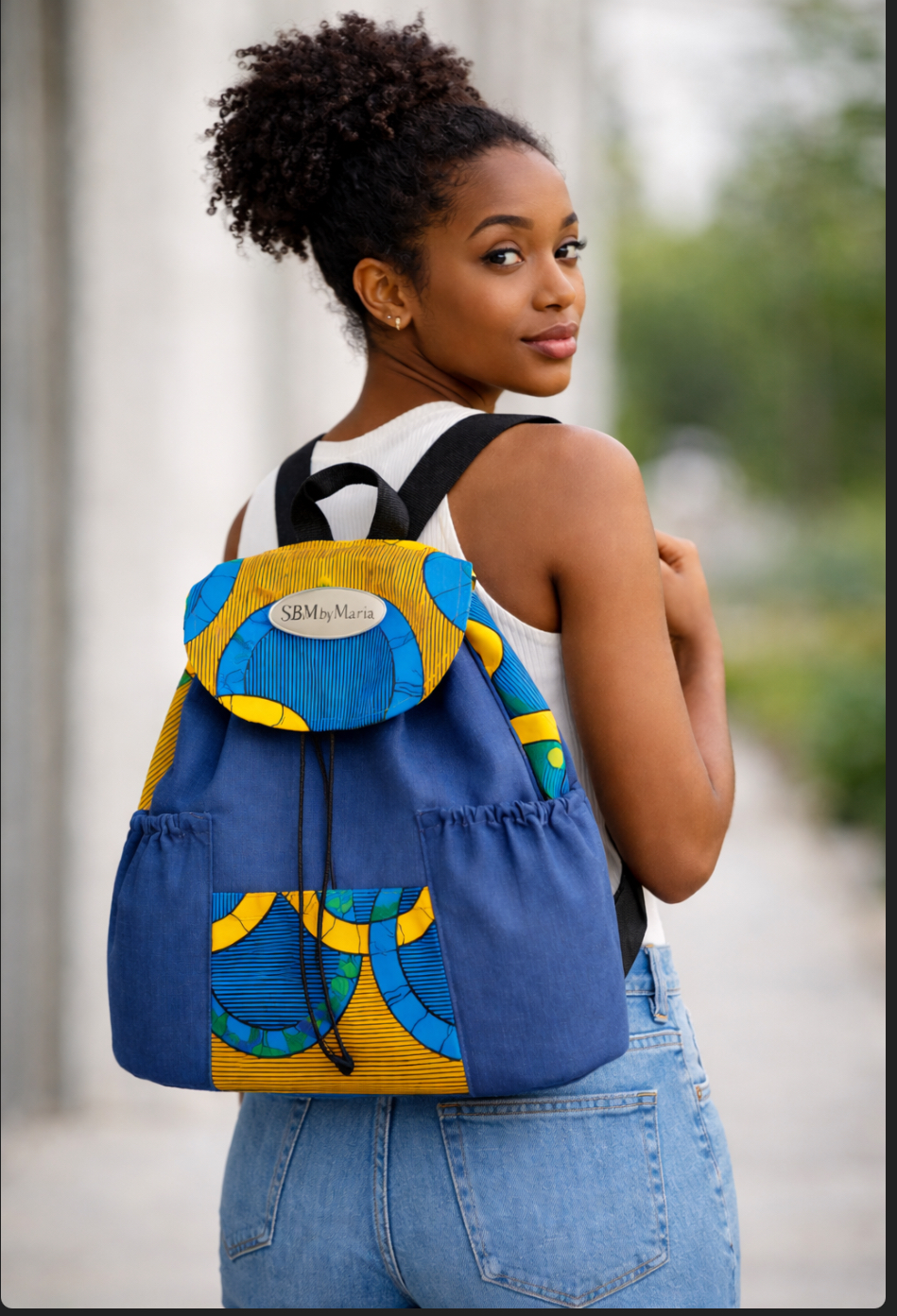 Sac baluchon en pagne & tissu - SBM by Maria – Image 2