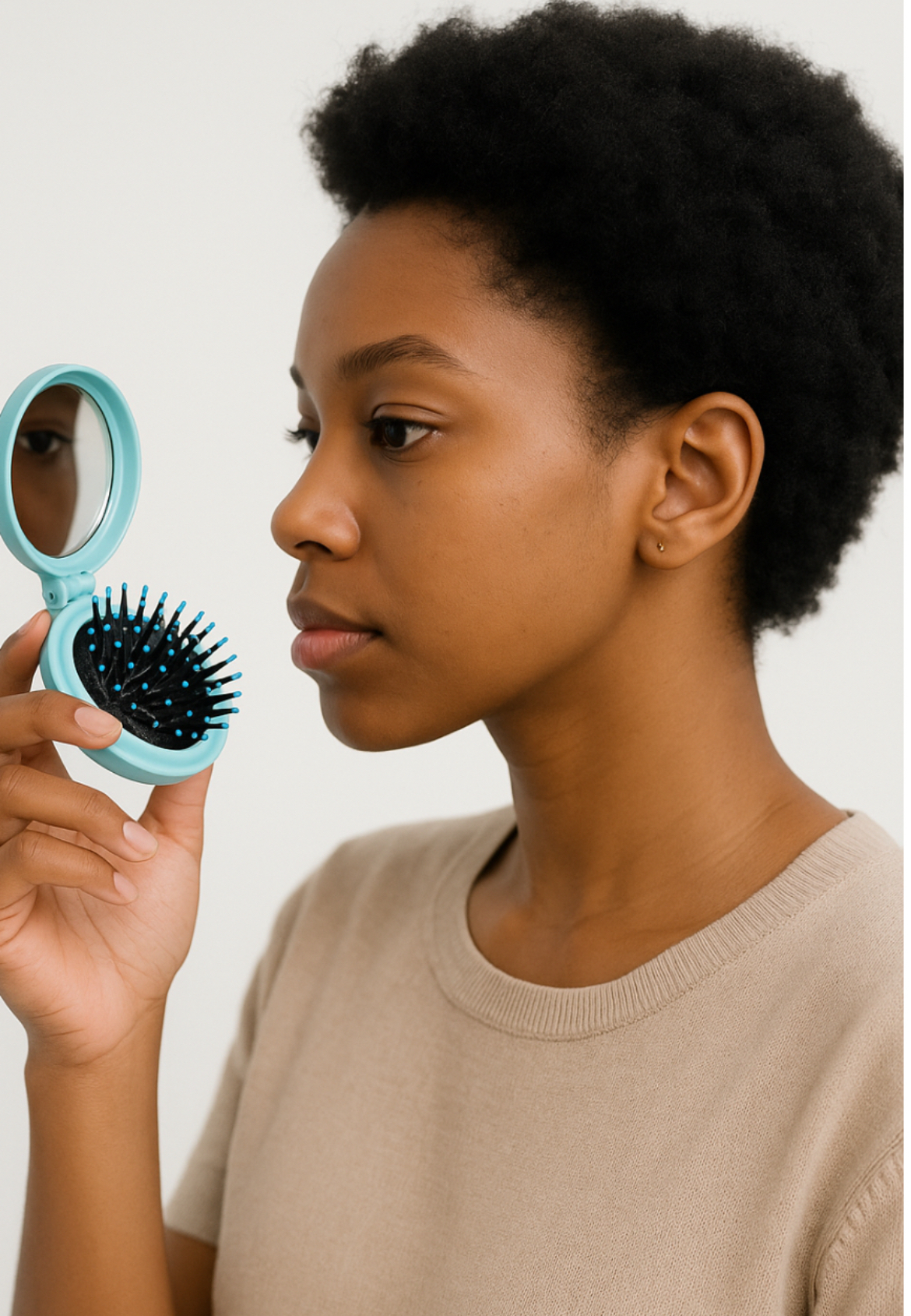 Mini miroir Brosse pliable Bleu - SBM by Maria – Image 4