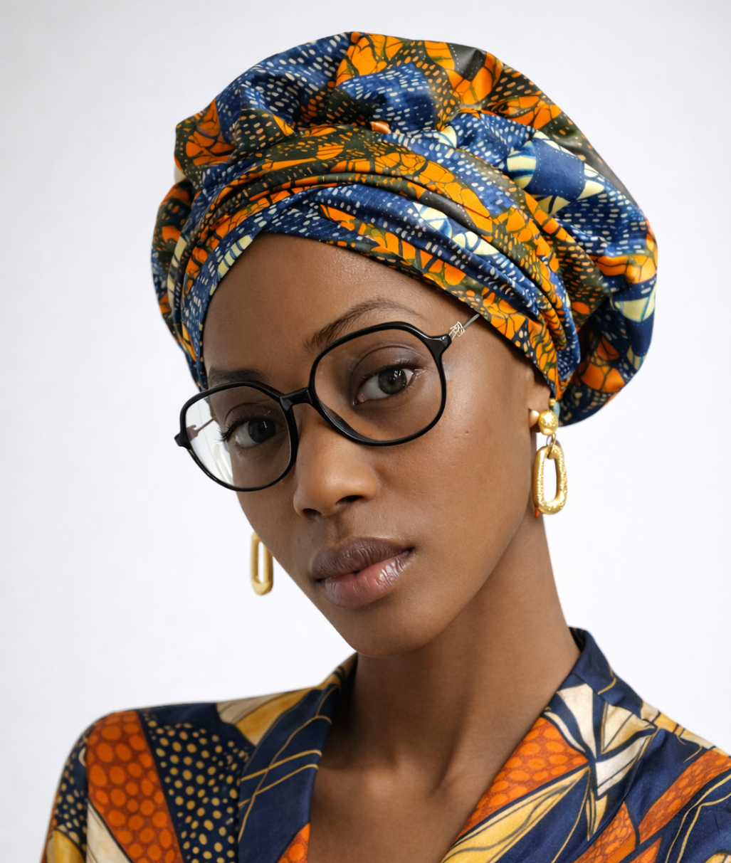 Bonnet foulard Wax avec élastique – Image 5