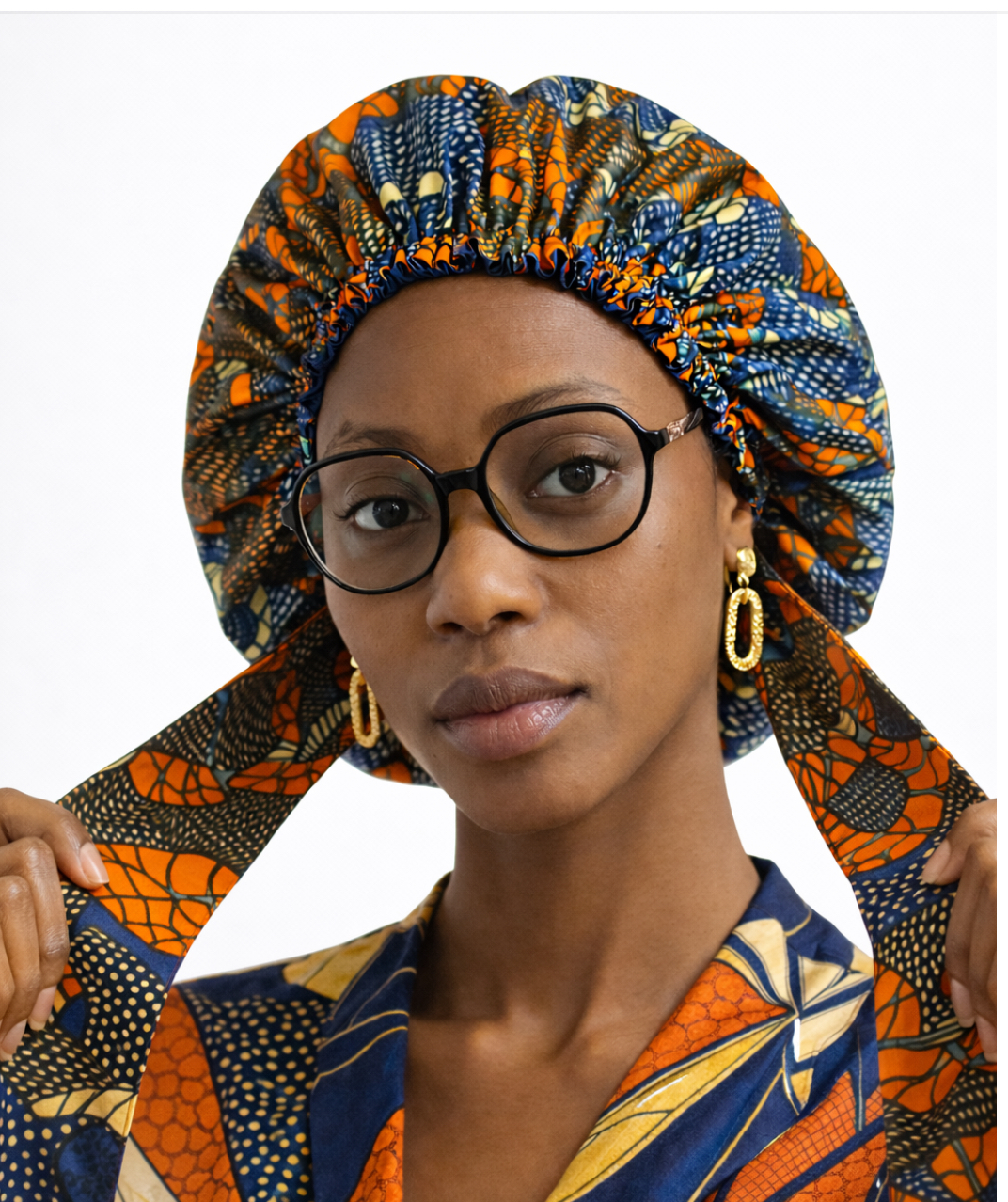Bonnet foulard Wax avec élastique – Image 4