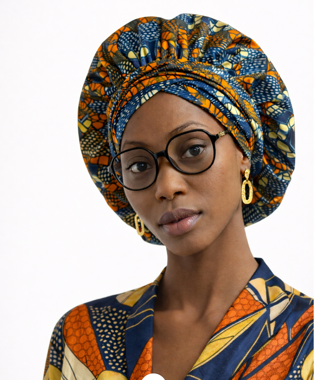 Bonnet foulard Wax avec élastique – Image 3