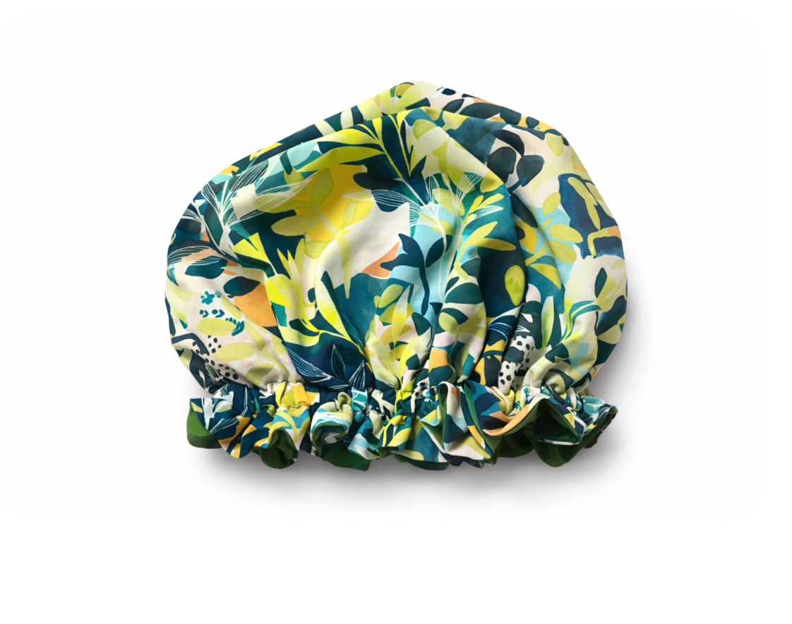 Bonnet de nuit réversible en tissu et satin – Image 2