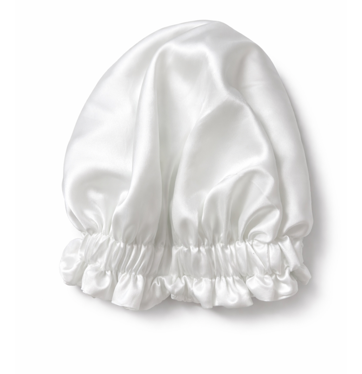 Bonnet de nuit blanc pour femme– Protection des cheveux & confort – Image 3