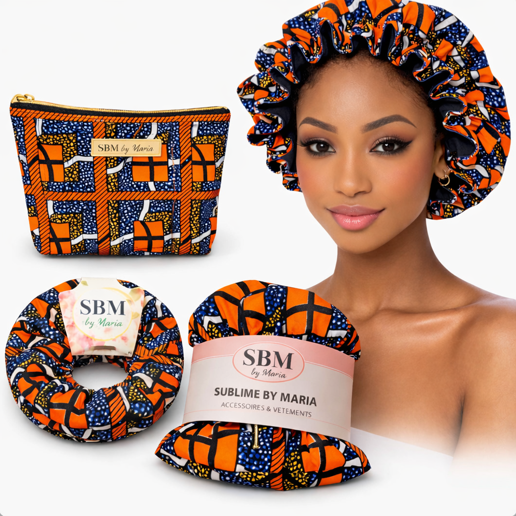 Bonnet foulard en wax -SBM by Maria Bonnet foulard en wax -Fait main