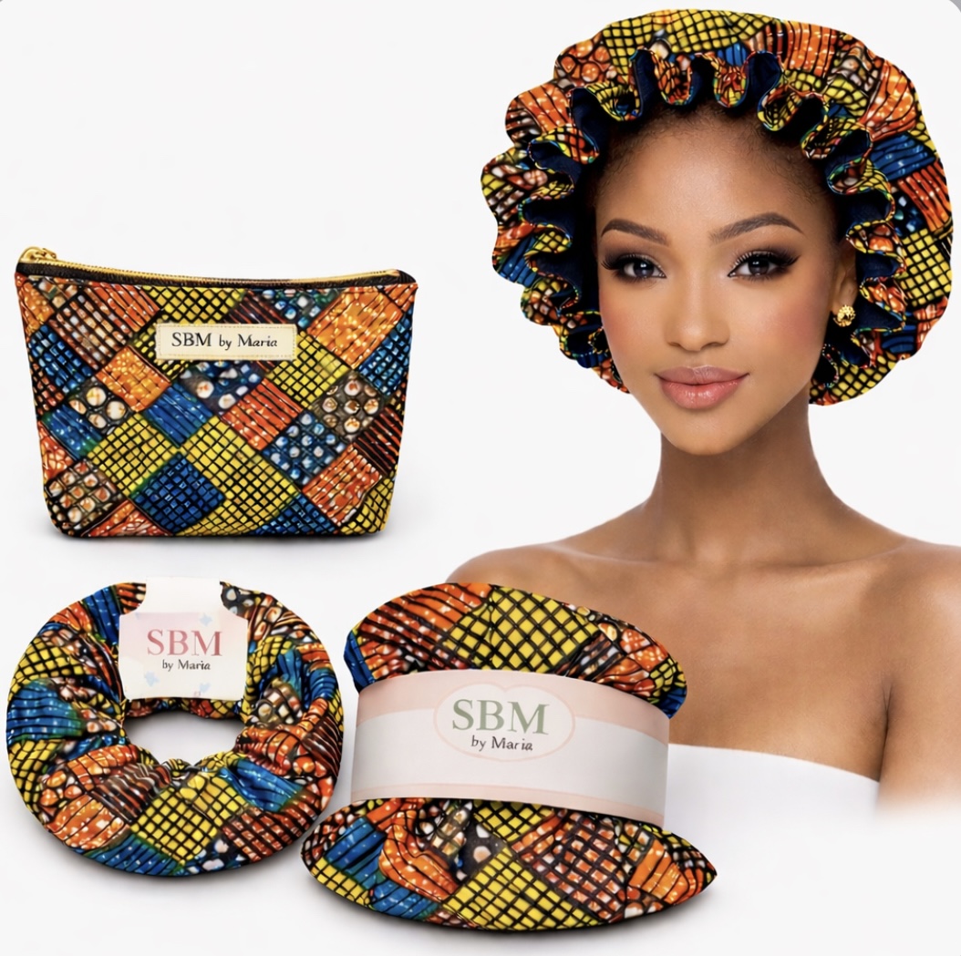 Bonnet foulard en wax -SBM by Maria Bonnet foulard en wax -Fait main