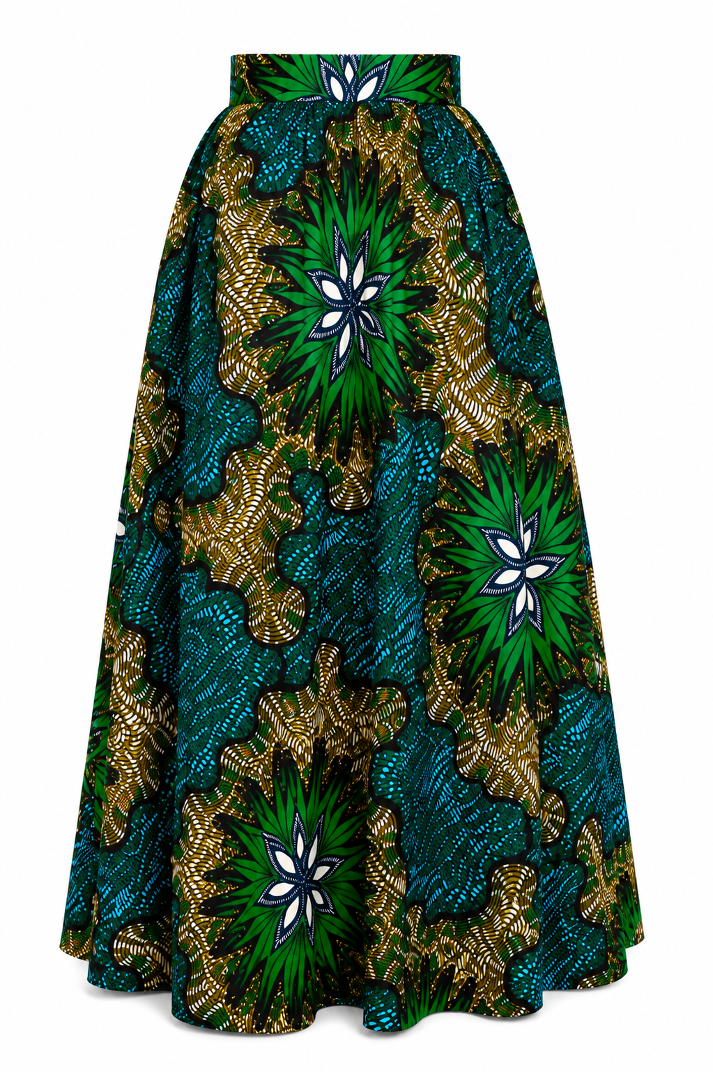 Jupe Elena – Taille Haute Évasée en Imprimé Wax – SBM by Maria – Image 4